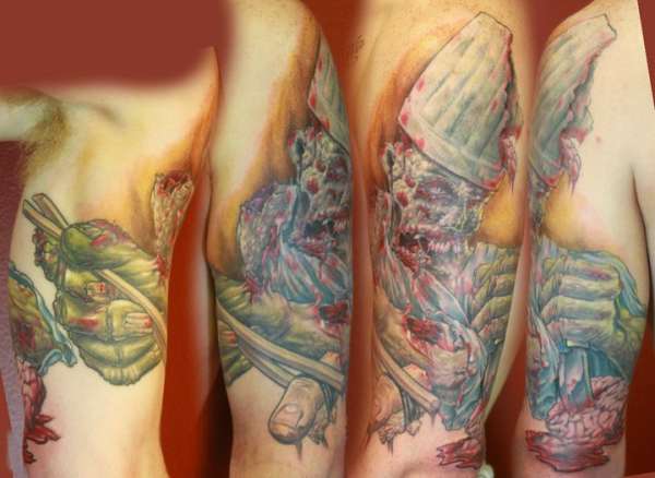 zombie sushi chef tattoo