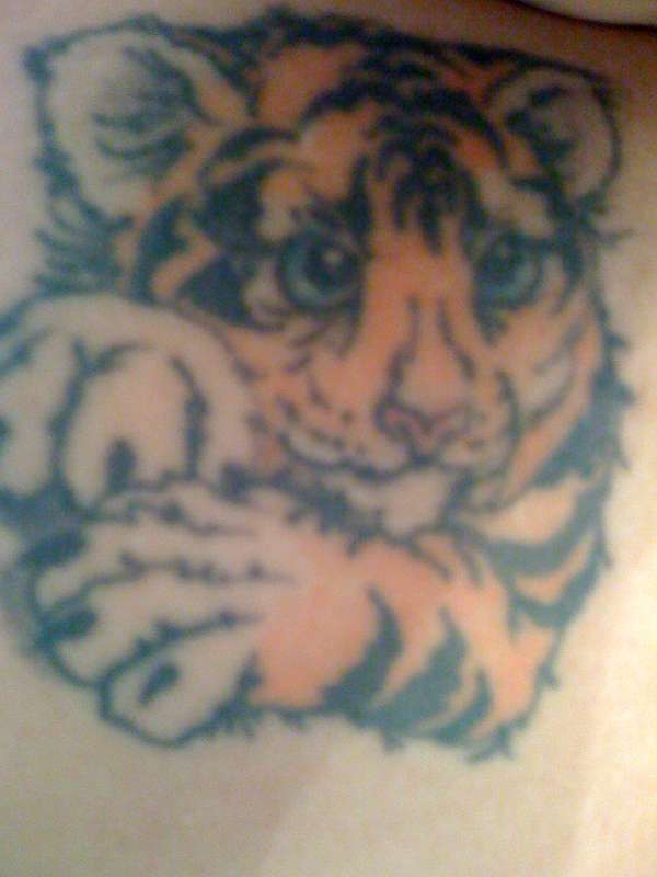 Baby tiger cub tattoo
