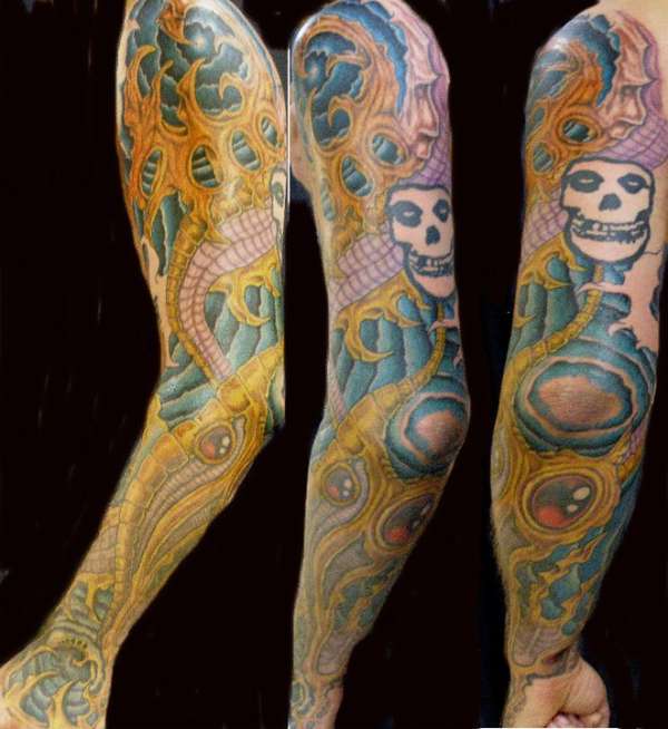 Biomech sleeve i did! tattoo
