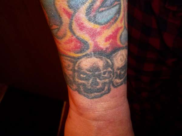 Skulls and Flames tattoo