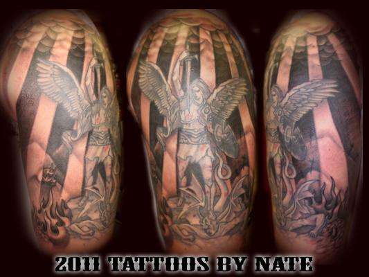 St Michael 3rd session tattoo