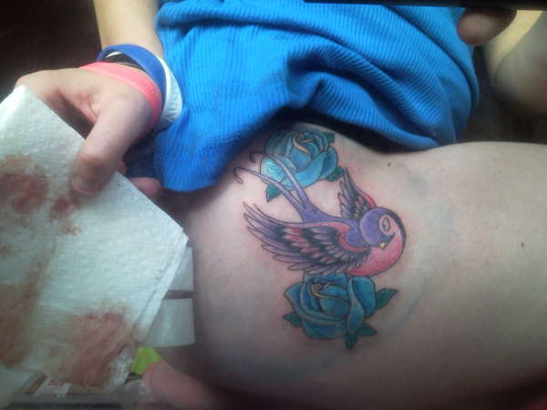 bird, just done tattoo