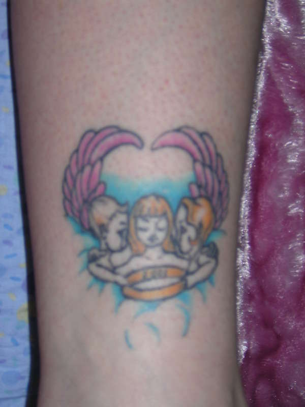 Angels/gold ring tattoo
