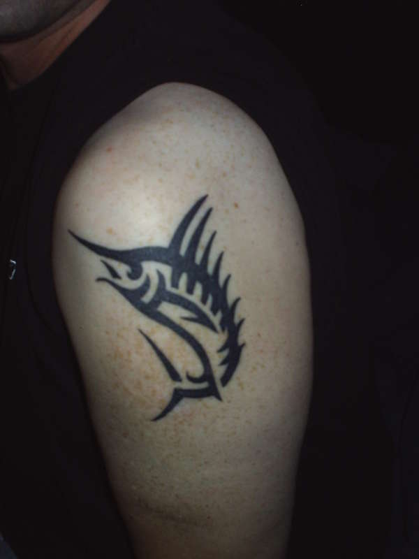 Black Marlin/Left arm tattoo