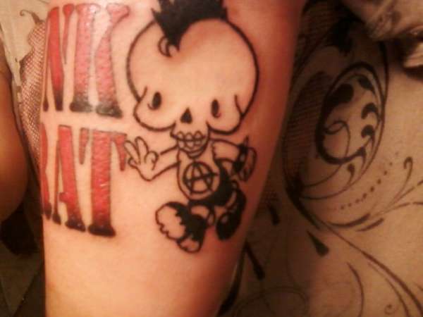 only half the tat PUNK BRAT is there too tattoo