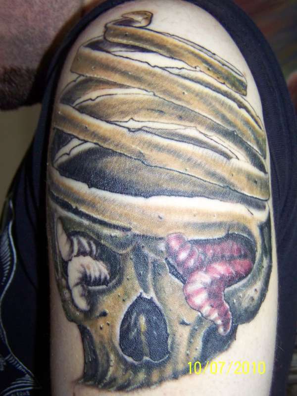 skull zombie type thing tattoo