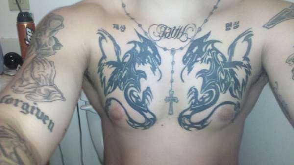 twin dragons tattoo