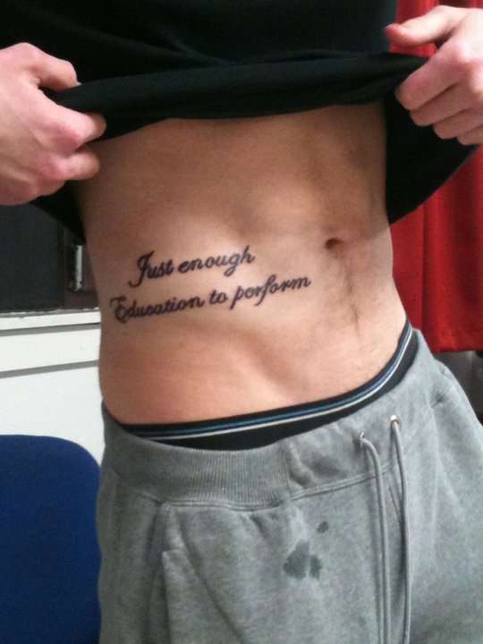 Abs Lettering tattoo