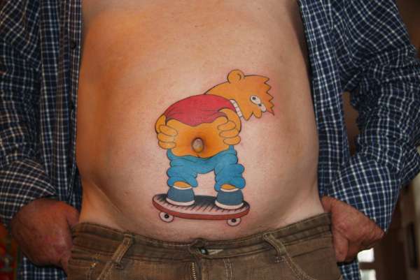 Bart Simpson Mooning tattoo
