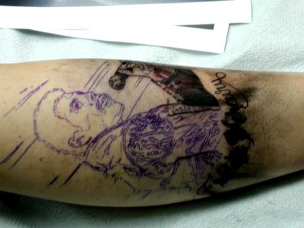 Freddie Mercury Tattoo In Progress tattoo