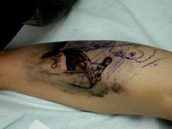 Freddie Mercury Tattoo In Progress tattoo