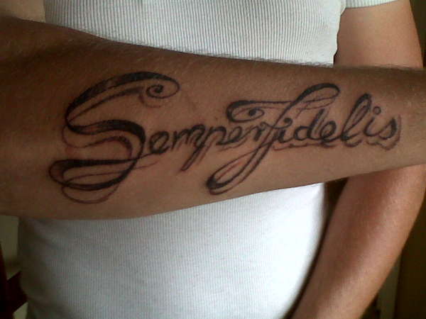 semper fidelis forearm tattoo