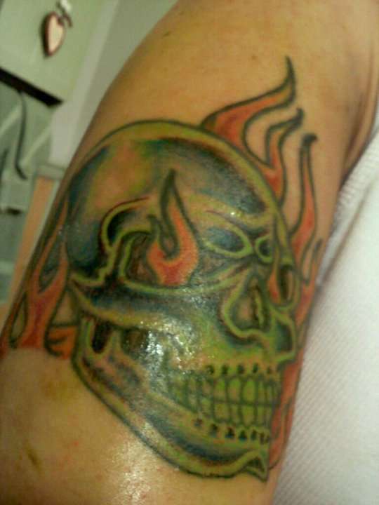 a fix up skull tattoo