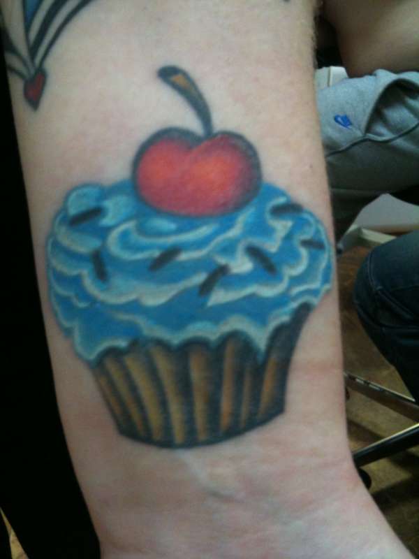 cupcake muffin tattoo unfinished sleeve tattoo