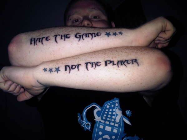hate the game not the player tattoo