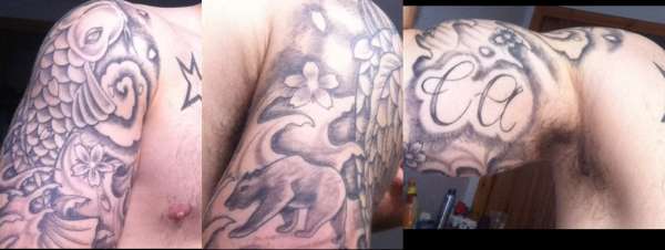 koi/cali half tattoo