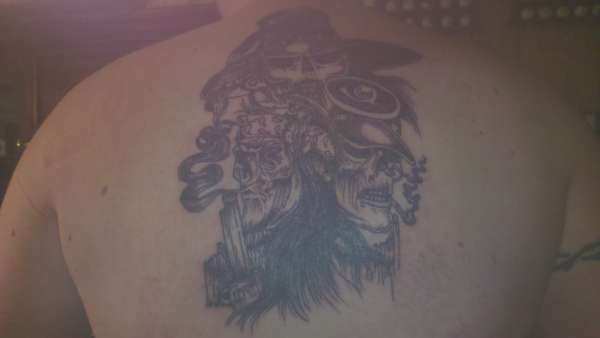 start of my back piece tattoo