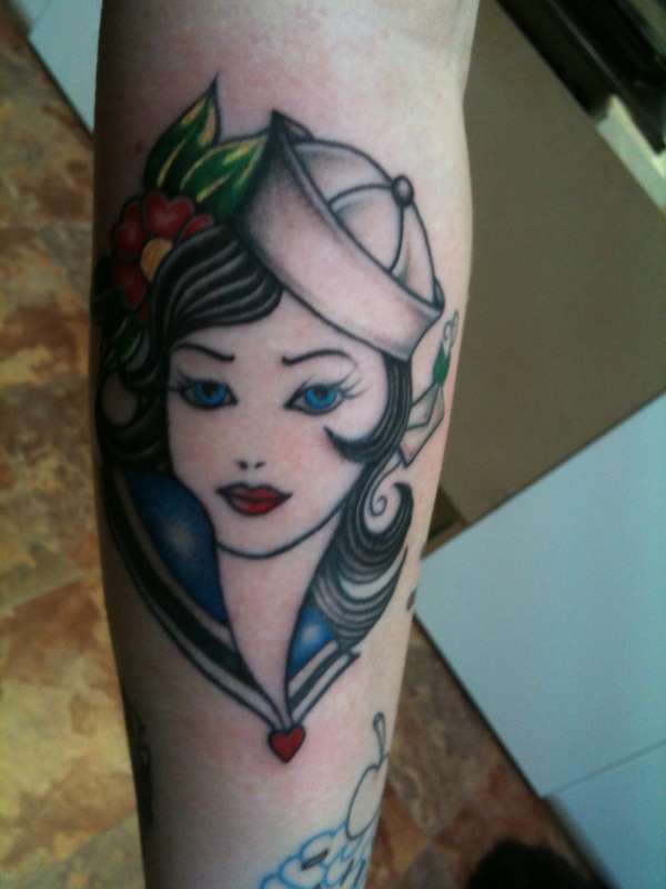 unfinished sailor girl...traditional tattoo