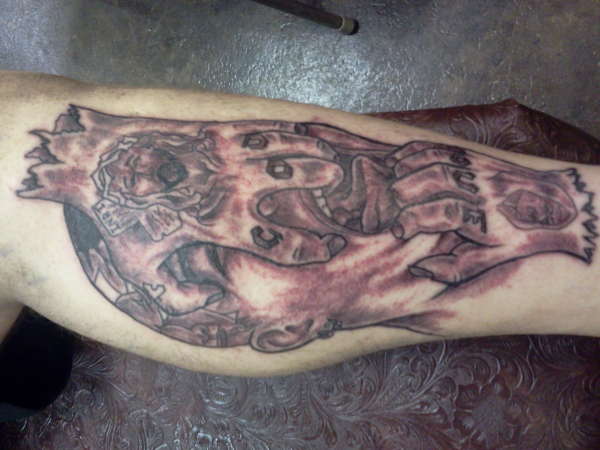 Jeff's leg at Wild Rose Tattoo tattoo