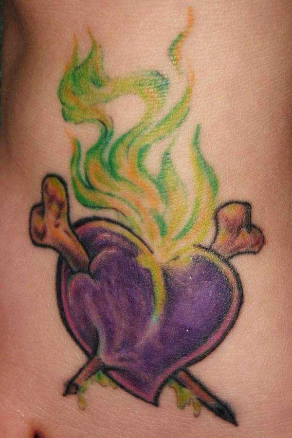Poisoned Heart Foot Tattoo tattoo