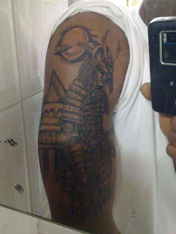 Samurai half sleeve tattoo
