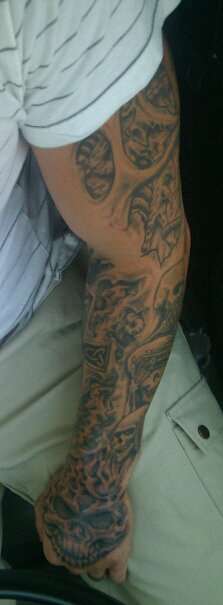 Smoked Skull on hand tattoo