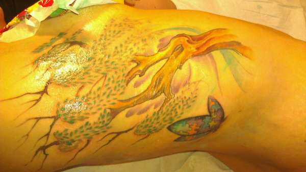 Willow Tree and autism awareness butterfly tattoo