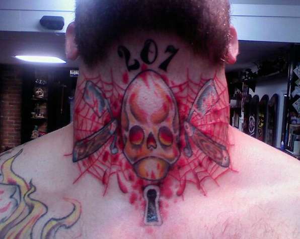 neck tattoo Josh W. tattoo