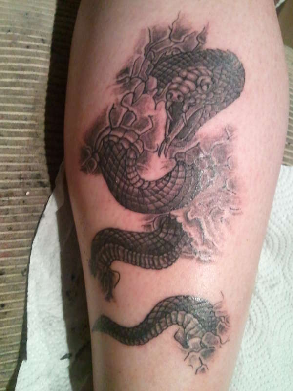 shadded snake tattoo