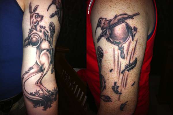 Kiwi vs Roo tattoo