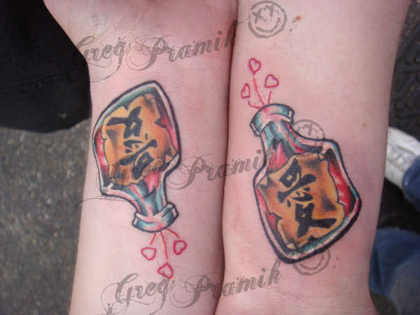 Matching Love Potions tattoo