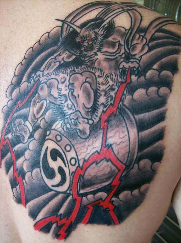 Raijin, God of Thunder tattoo