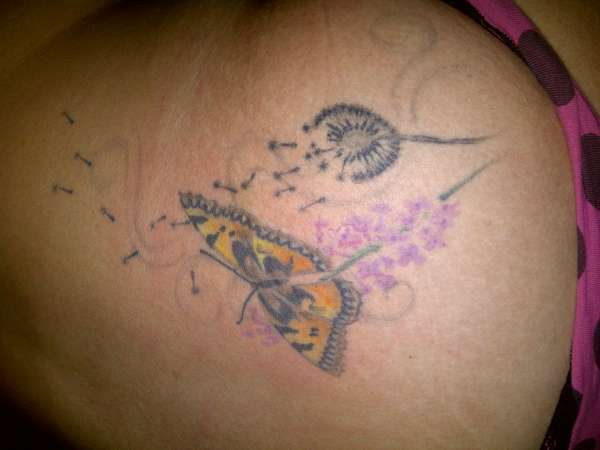butterfly & dandelion tattoo