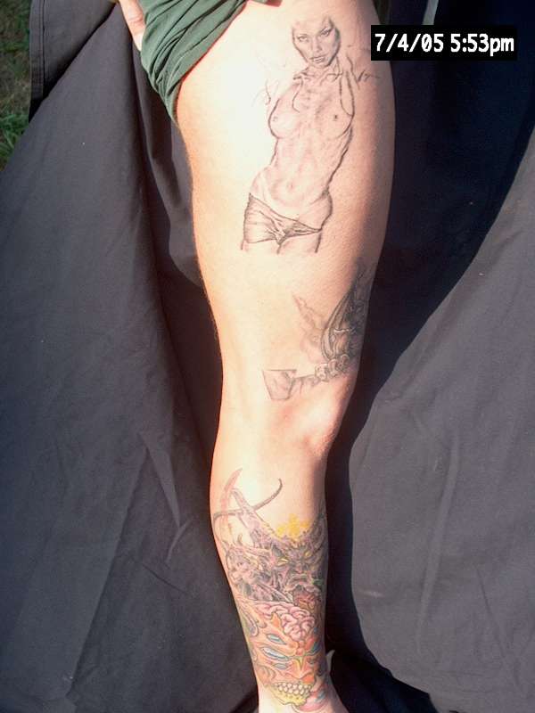 Leg in Progress, a tattoo