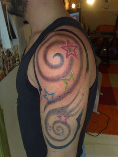 left half sleeve tattoo