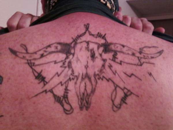 longhorn skull tattoo