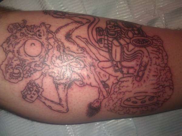 monster rod tattoo