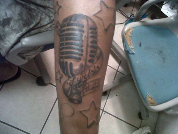 old school mic tattoo