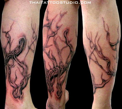 tree roots tattoo