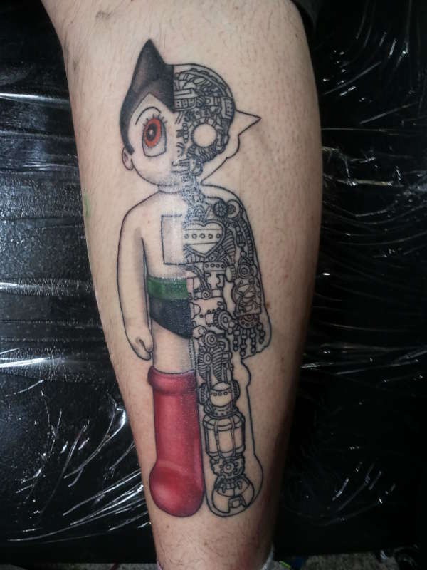 Astro boy with colour tattoo