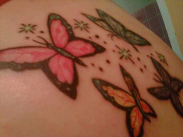 Butterflies on my shoulder tattoo