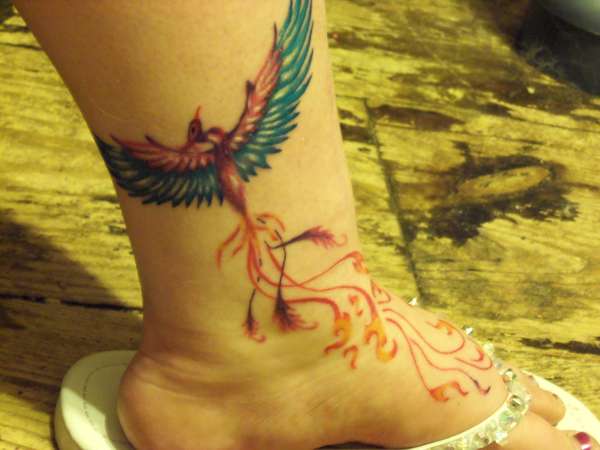 My Phoenix Rising from the Flames tattoo