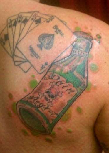 Royal Flush with My Poison of Choice tattoo