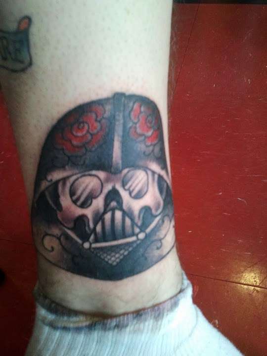 Skull dart vader tattoo