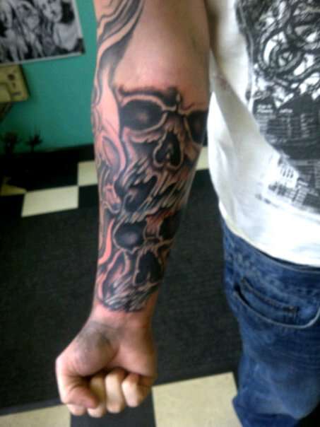 Skull/dragonsleeve cover up phase 2 tattoo