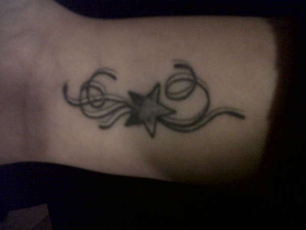 Star swirls wrist tattoo tattoo