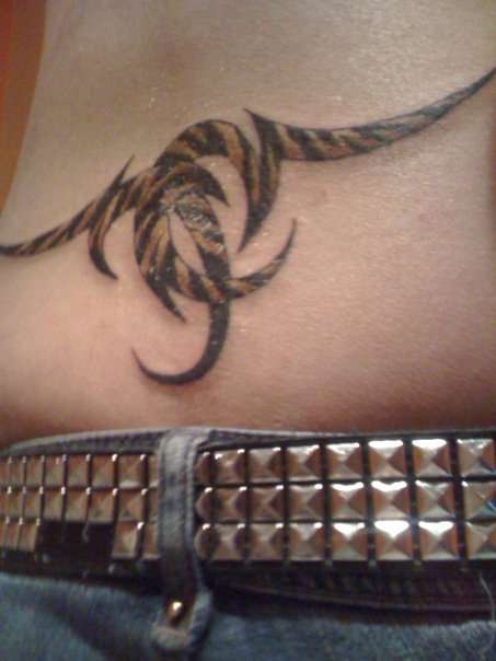 Tribal with Tiger pattern tattoo