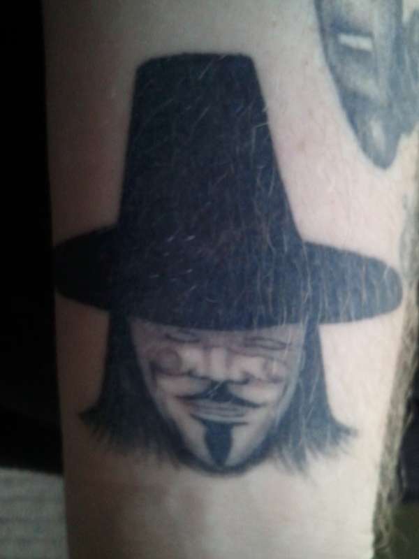 V for Vendetta on my wrist tattoo