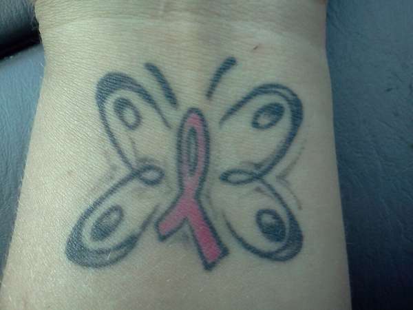 breat cancer butterfly tattoo