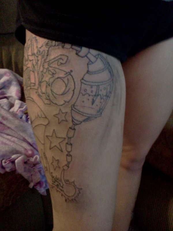 grafitti with skull tattoo